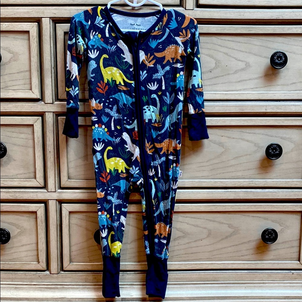 Little Sleepies Dinosaur Print Kids One Piece Pajama (6-12 months)